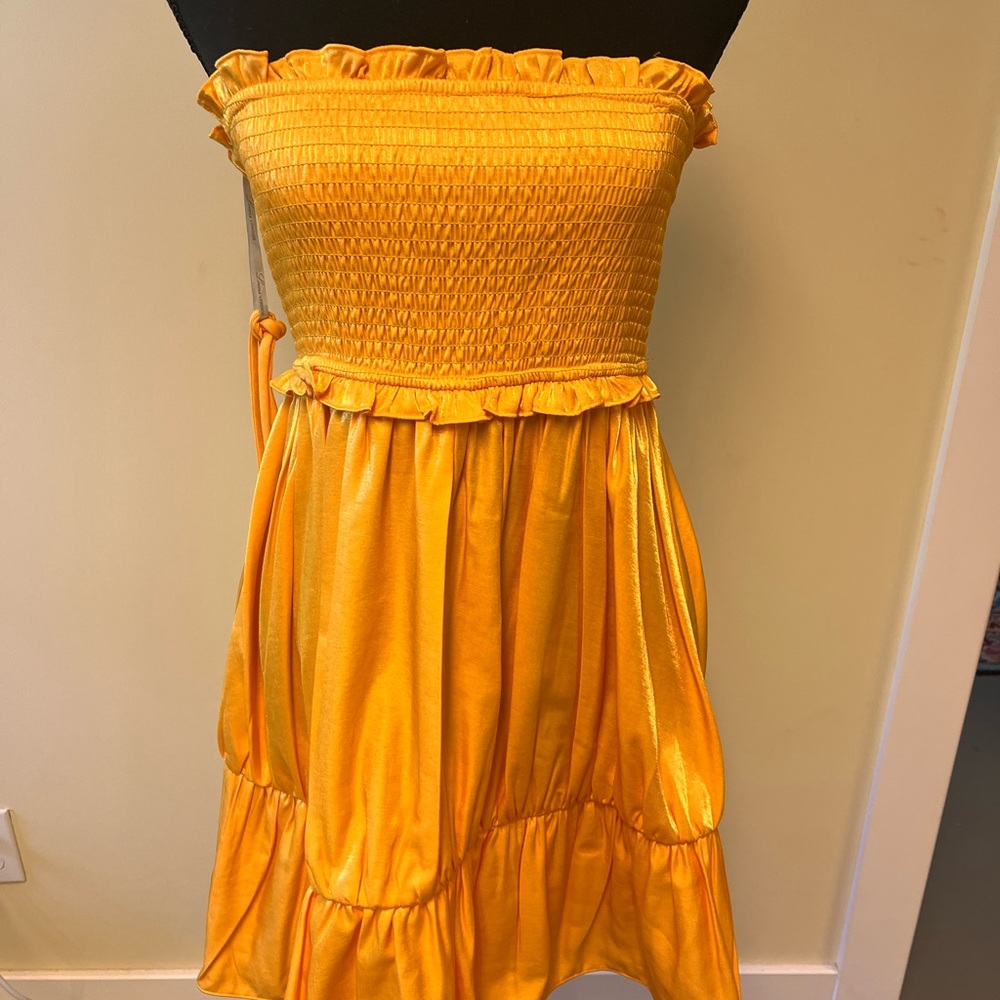 Lovers + Friends Strapless Orange Dress Size Large